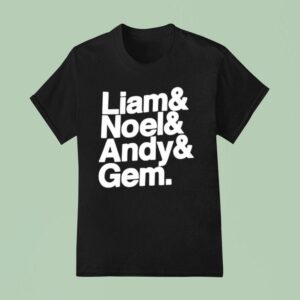 Liam Noel Andy And Gem Oasis Band T Shirt