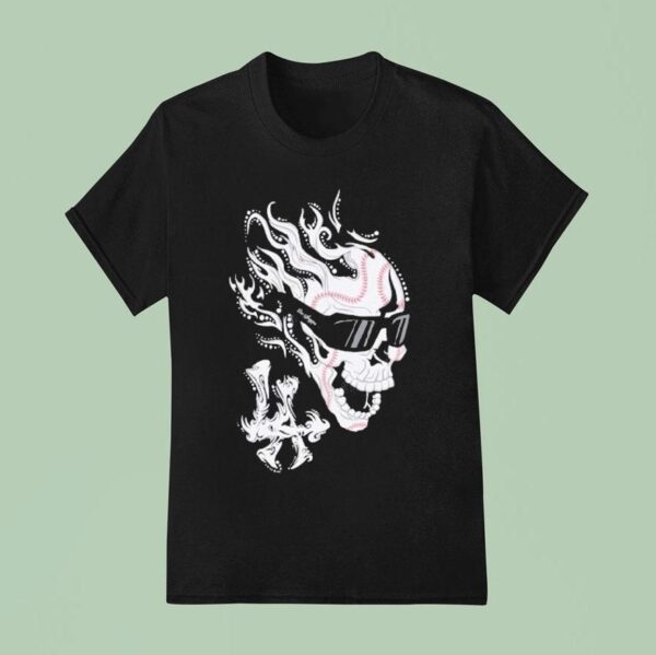 Los Angeles Dodgers Villains Bats And Bones Skull T Shirt