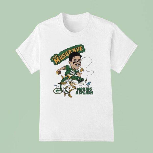 Luke Musgrave Making A Splash Green Bay Packers Football Cartoon T Shirt