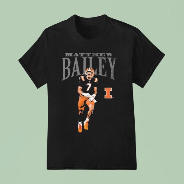 Matthew Bailey Illinois Fighting Illini Cartoon T Shirt