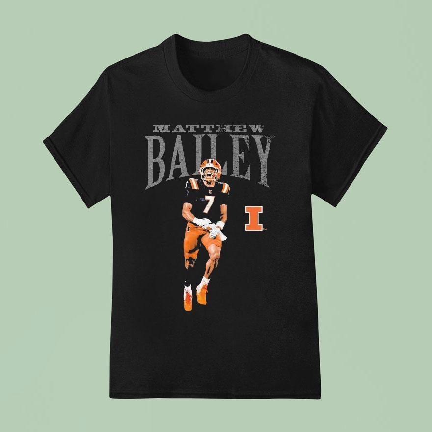 Matthew Bailey Illinois Fighting Illini Cartoon T Shirt