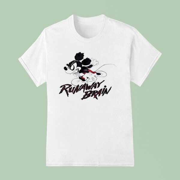 Mickey Mouse Runaway Brain Horror T Shirt