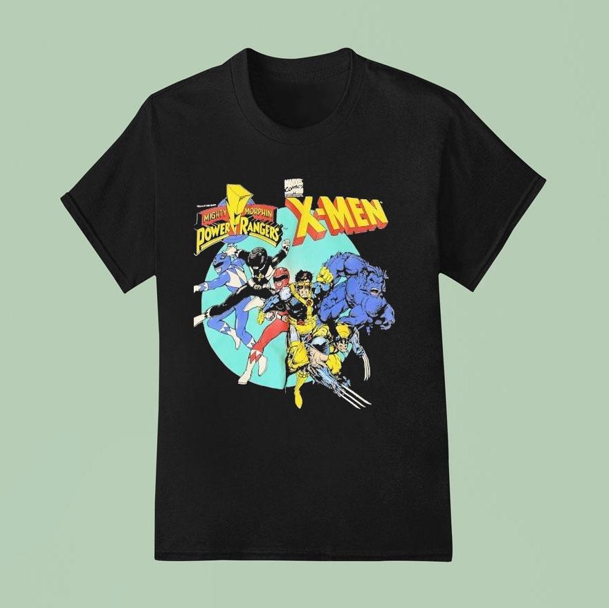 Mighty Morphin Power Rangers X Men T Shirt
