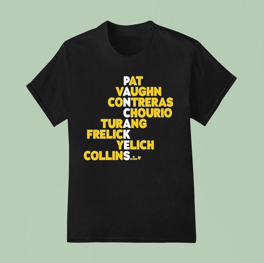 Milwaukee Brewers Pancakes Pat Vaughn Contreras Chourio Turang Frelick Yelich Collins Names T Shirt
