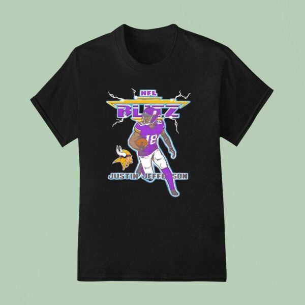 Minnesota Vikings Nfl Blitz Justin Jefferson Football T Shirt