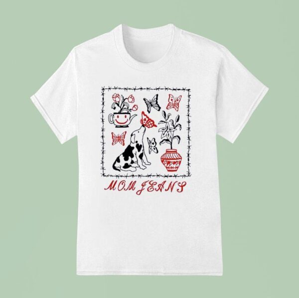 Mom Jeans Butterfly Puppy T Shirt