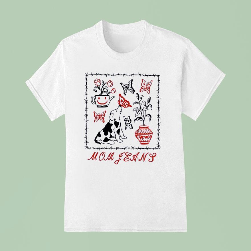 Mom Jeans Butterfly Puppy T Shirt