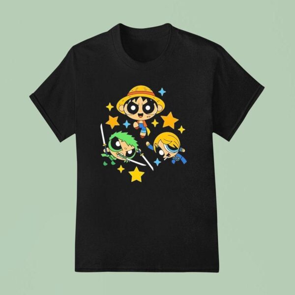 Monkey D Luffy Roronoa Zoro And Sanji From One Piece Style Of The Powerpuff Girls T Shirt