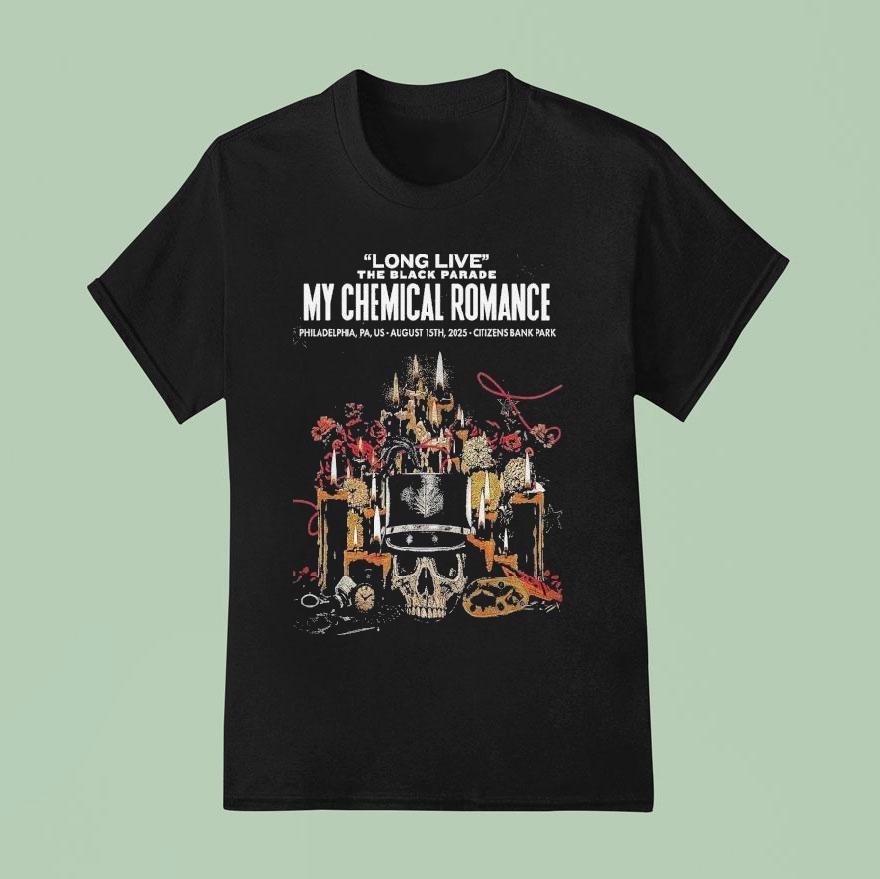My Chemical Romance Long Live The Black Parade Citizens Bank Park In Philadelphia Skull Candle T Shirt