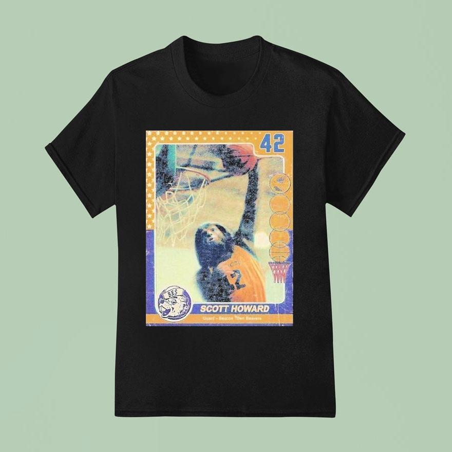 N Wolf Trading Card Scott Howard Guard Beacon Town Beavers T Shirt