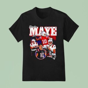 New England Patriots Drake Maye Black Notorious T Shirt