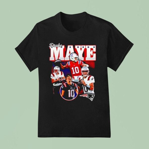 New England Patriots Drake Maye Black Notorious T Shirt