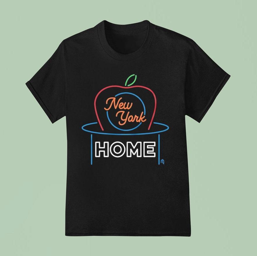 New York Mets Home Apple Neon T Shirt