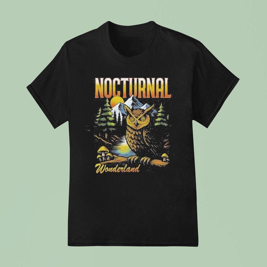 Nocturnal Wonderland Watcher Owl T Shirt