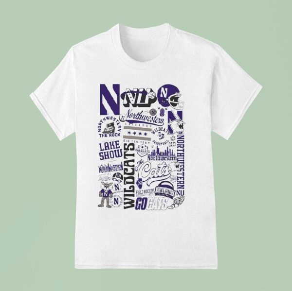 Northwestern Wildcats Lake Show Baseball Football City Skyline And More T Shirt