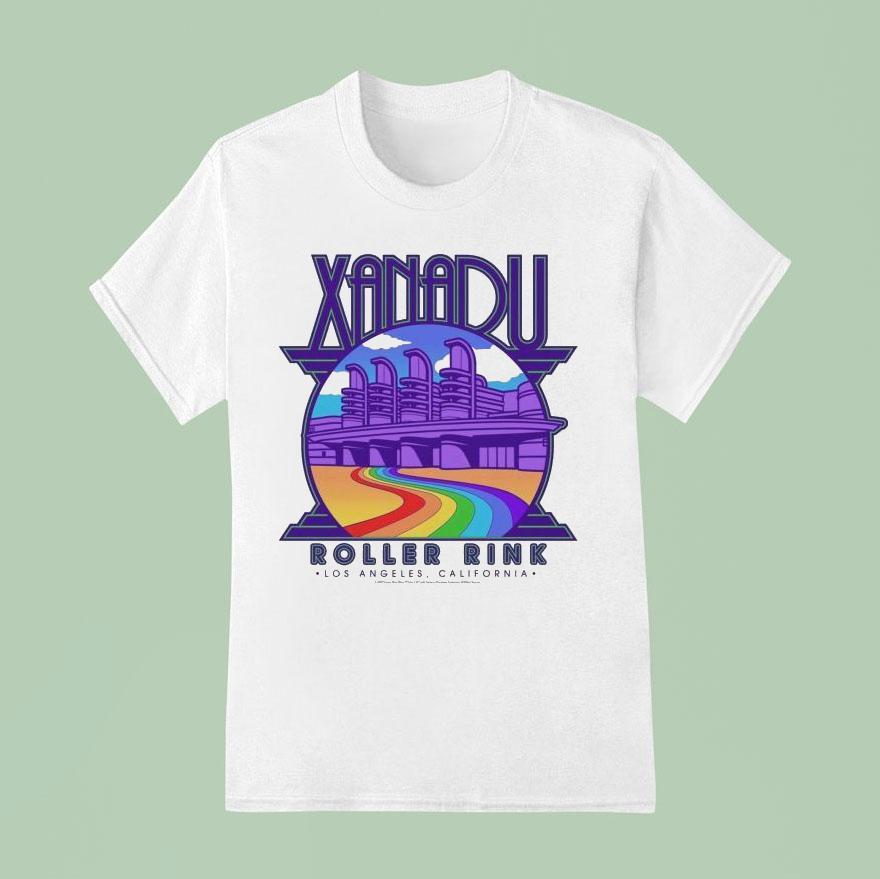 Olivia Newton John Rainbow Xanadu Roller Rink Los Angeles California T Shirt