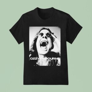 Ozzy Osbourne Screaming Portrait Black And White T Shirt