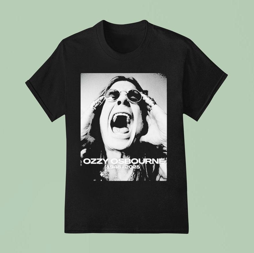 Ozzy Osbourne Screaming Portrait Black And White T Shirt