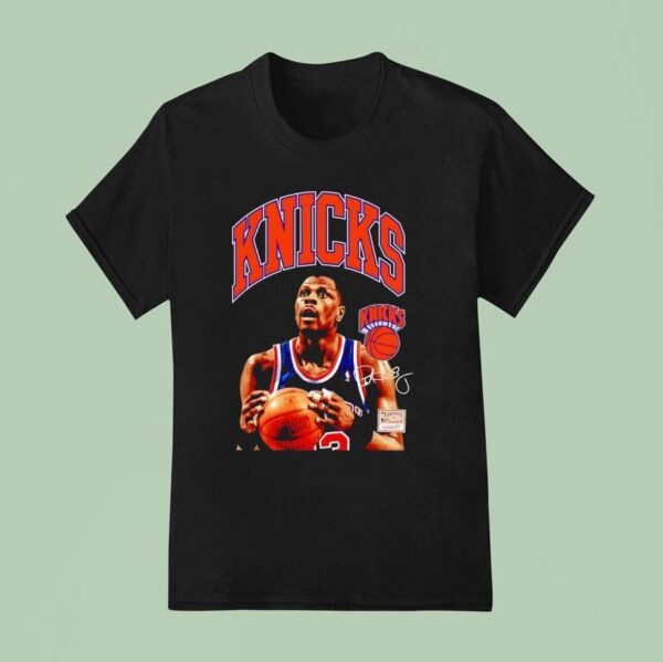 Patrick Ewing New York Knicks Basketball Signature T Shirt