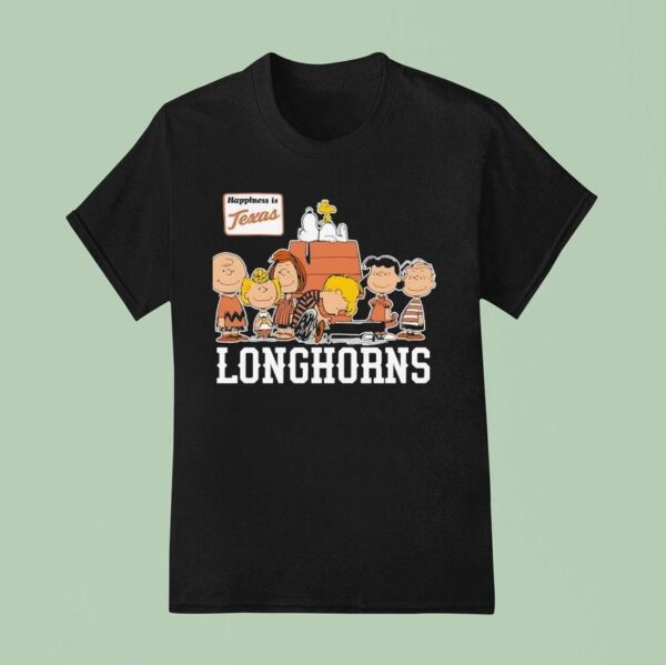 Peanuts Characters Happiness Is Texas Longhorns T Shirt