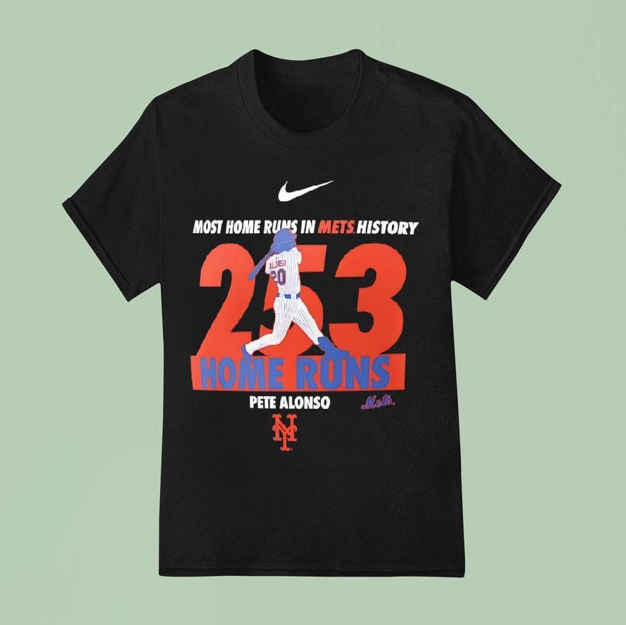 Pete Alonso New York Mets Most Home Runs In Mets History Home Runs T Shirt