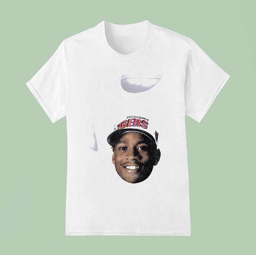 Philadelphia Ers Allen Iverson Portrait Vintage Signature T Shirt