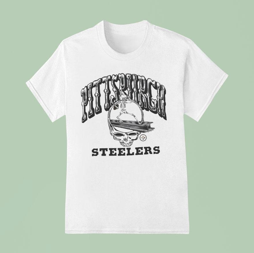 Pittsburgh Slers Nfl X Grateful Dead Skeleton T Shirt