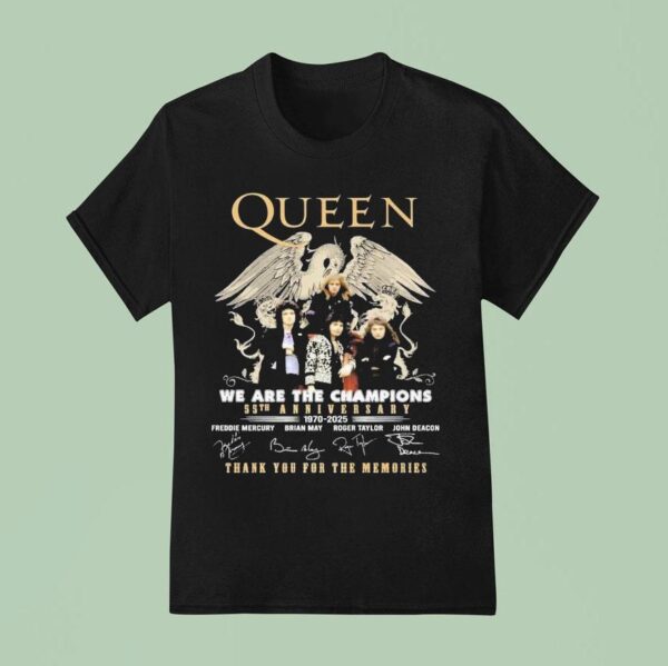 Queen We Are The Champions Th Anniversary Thank You For The Memories Signatures T Shirt