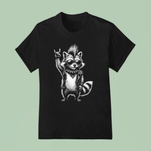 Raccoon Punk Rock Music T Shirt