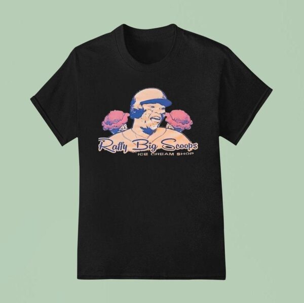 Raffy Big Scoops Ice Cream Shop Baseball T Shirt