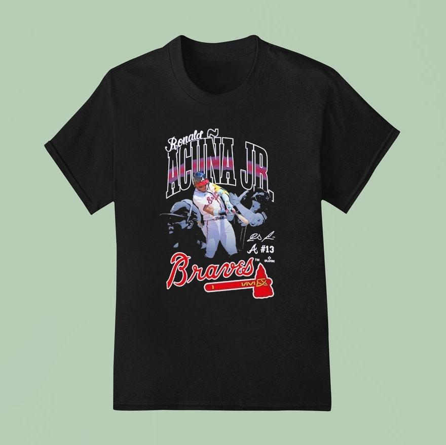 Ronald Acua Jr Atlanta Braves Player Graphic Signature T Shirt