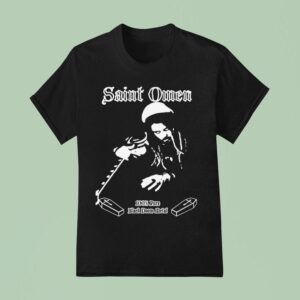 Saint Omen Pure Black Doom Metal Coffin T Shirt