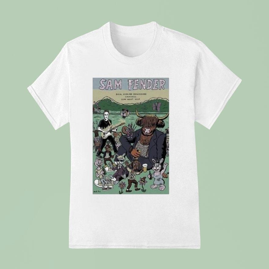 Sam Fender Edinburgh August Royal Highland Centre Showground Buffalo Bison Guitar T Shirt