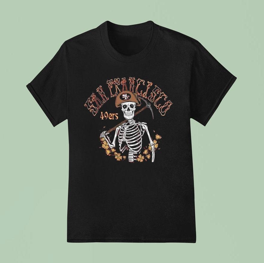 San Francisco Ers Nfl X Grateful Dead Skeleton T Shirt