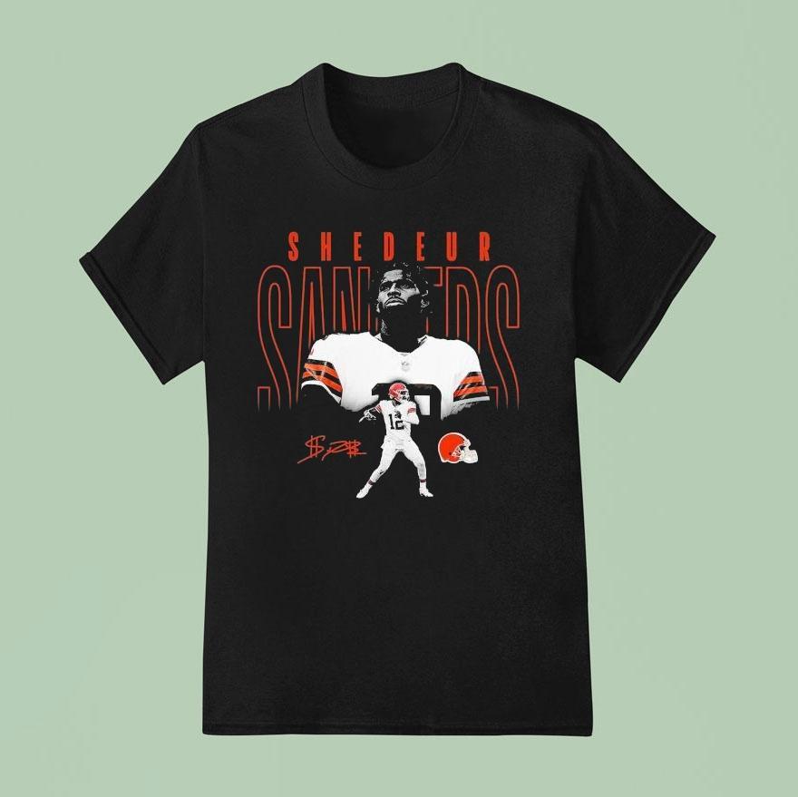 Shedeur Sanders Cleveland Browns Black Humble Shadow Player T Shirt