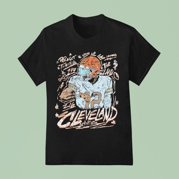 Shedeur Sanders Perfect Wrist Up Timing Legendary The Land Cleveland Browns Football T Shirt