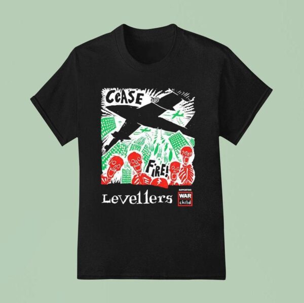 Skeleton Cease Fire Levellers Band T Shirt