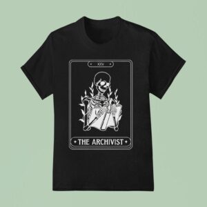 Skeleton The Archivist Tarot Card T Shirt