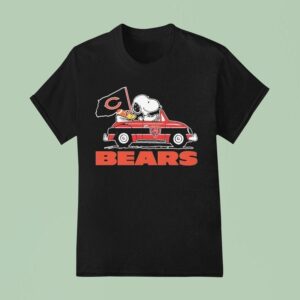 Snoopy And Woodstock Driving Car Chicago Bears T Shirt