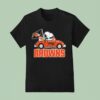 Snoopy And Woodstock Driving Car Cleveland Browns T Shirt