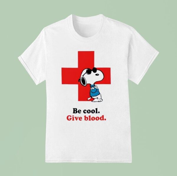 Snoopy Red Cross Be Cool Give Blood T Shirt