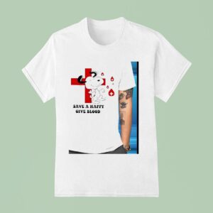 Snoopy Save A Happy Give Blood Red Cross T Shirt