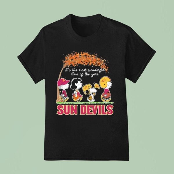 Snoopy The Peanuts Arizona State Sun Devils It S The Most Wonderful Time Of The Year T Shirt