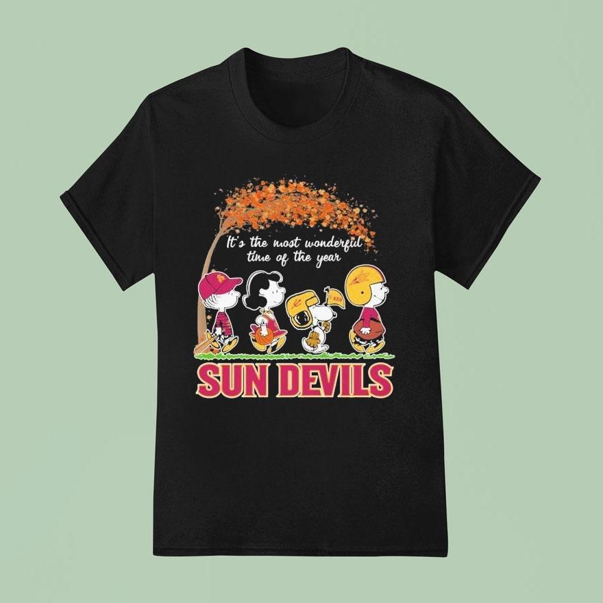 Snoopy The Peanuts Arizona State Sun Devils It S The Most Wonderful Time Of The Year T Shirt
