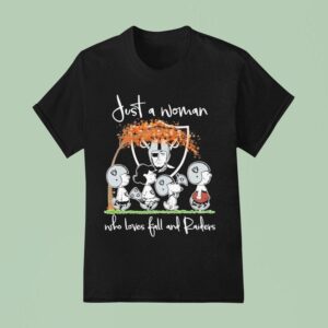 Snoopy The Peanuts Las Vegas Raiders Just A Woman Who Loves Fall And Raiders T Shirt