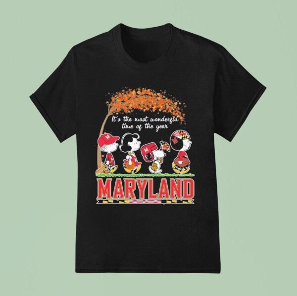 Snoopy The Peanuts Maryland Terrapins It S The Most Wonderful Time Of The Year T Shirt