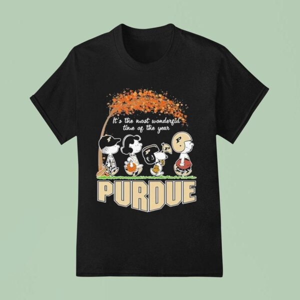 Snoopy The Peanuts Purdue Boilermakers It S The Most Wonderful Time Of The Year T Shirt