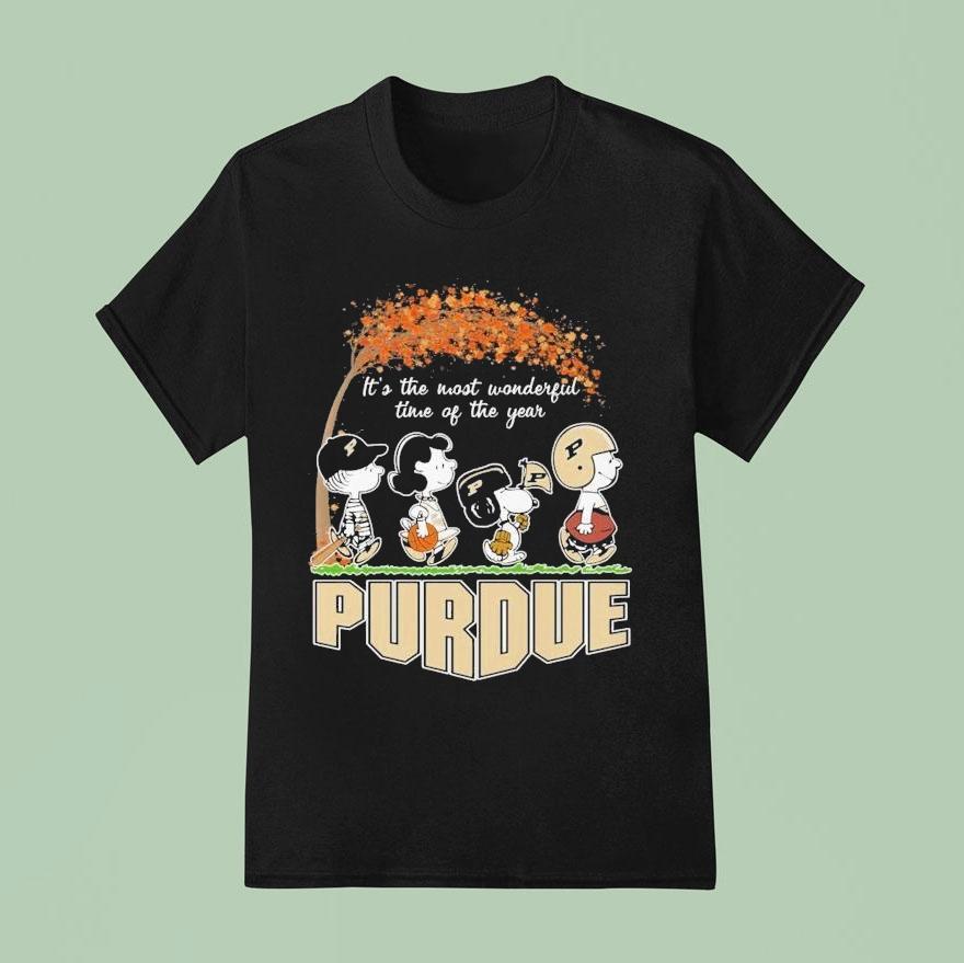 Snoopy The Peanuts Purdue Boilermakers It S The Most Wonderful Time Of The Year T Shirt