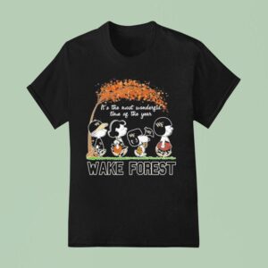 Snoopy The Peanuts Wake Forest Demon Deacons It S The Most Wonderful Time Of The Year T Shirt
