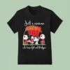 Snoopy The Peanuts Wisconsin Badgers Just A Woman Who Loves Fall And Badgers T Shirt